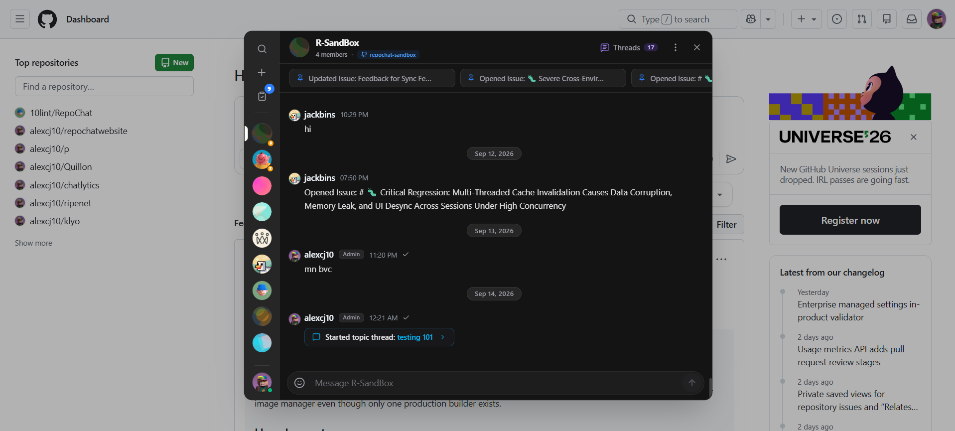 RepoChat Repo-linked Group Chat